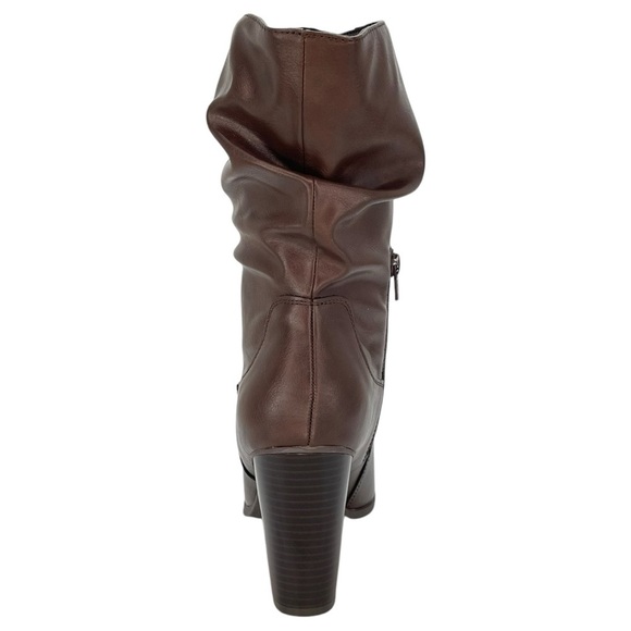 Style & Co. Saraa Chocolate Faux Leather Ruched Womens Booties Size 6M - Picture 5 of 13